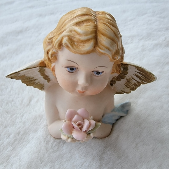 Vintage Porcelain Bisque 6" Cherub Angel Night Light Tilso-Norcrest-Lefton-Ardco - Picture 2 of 13